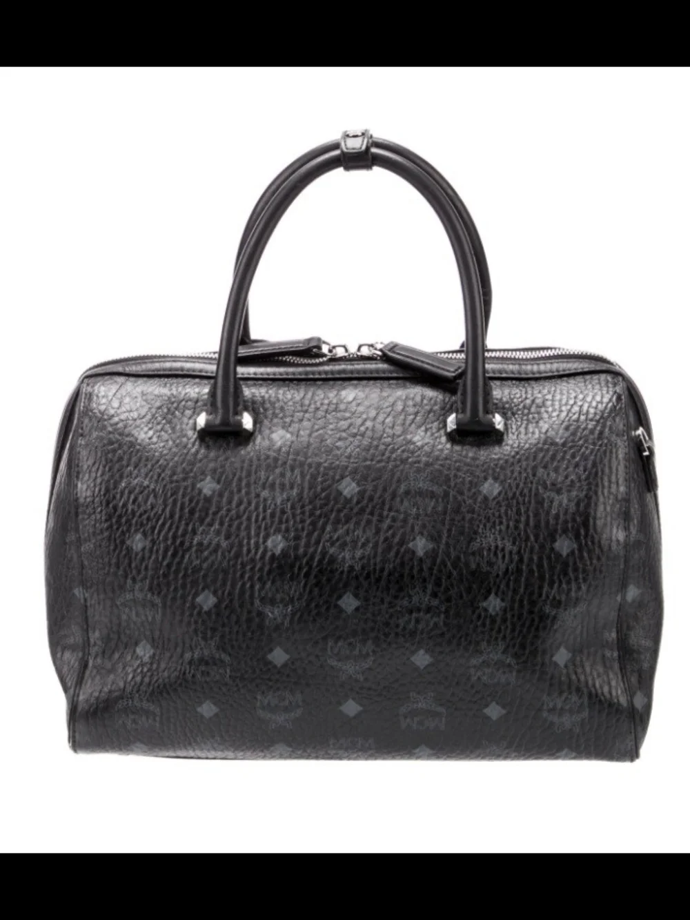 MCM Black Visetos Monogram Duffel Bag